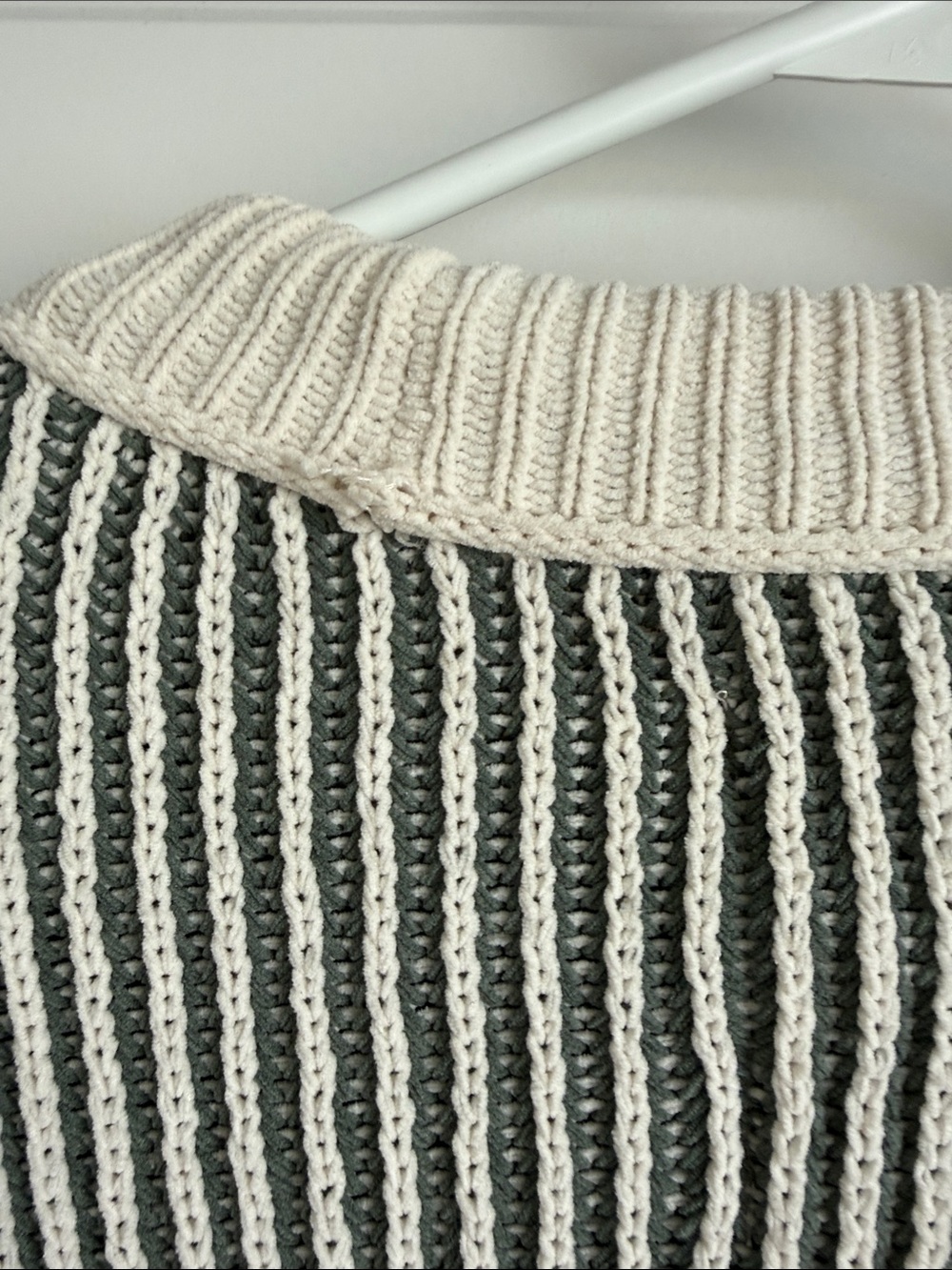 aerie Sweater Striped Ribbed Knit Crewneck Top - Picture 5 of 9